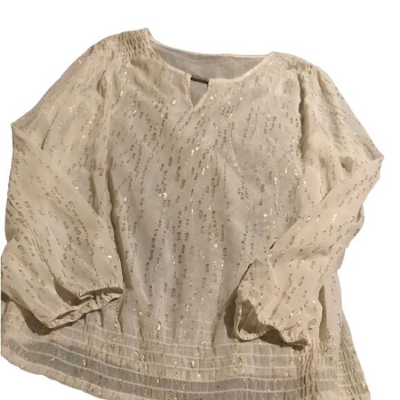 Chicos size XL ivory top with gold accents excellent condition - Picture 1 of 1